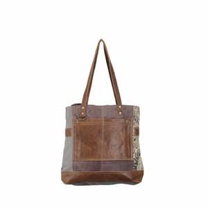 S Side Floral Print Upcycled Canvas Tote Bag S-0915, Tan, Khaki, Brown, One xD
